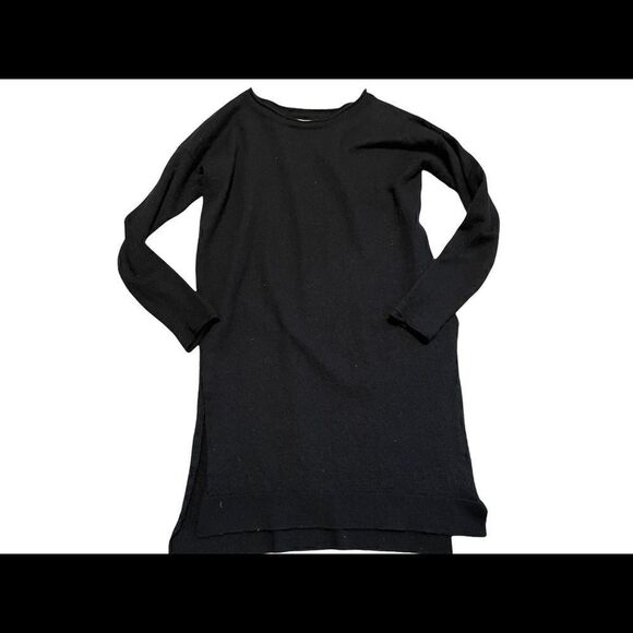 Small black long sleeve minimum sweater dress - Picture 1 of 4